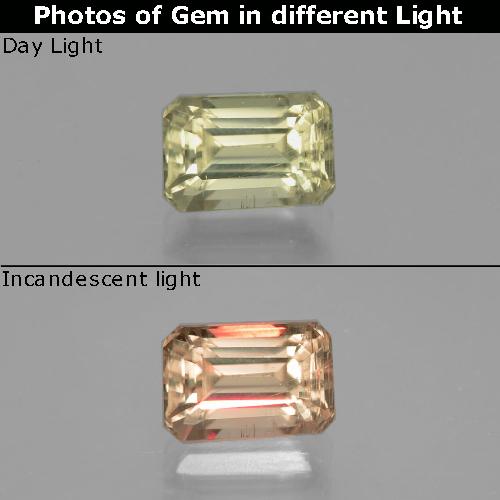 Medium Yellow Color-Change Diaspore Gem - 1.4ct Octagon Facet (ID: 390037)