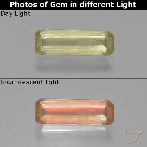 1.27 ct Octagon Cut Color-Change Diaspore, 12.1 x 3.9 mm From Turkey, Photo A