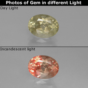 1.32 ct  Color-Change Diaspore Gemstone, Color-Change Diaspore Gem in Oval Facet Shape for Sale.