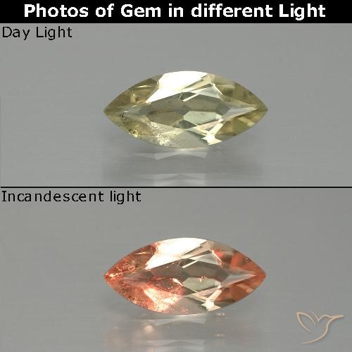 1.12ct Natural Very Light Yellow Color-Change Diaspore, Marquise, VS-SI