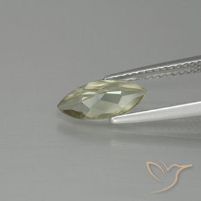 Color-Change Diaspore Gemstone in 10.8 x 5.3 mm Size for Sale, Color-Change Diaspore Stone in Very Light Golden-Yellow Color