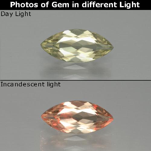 Very Light Yellow Color-Change Diaspore Gem - 1.1ct Marquise Facet (ID: 390120)
