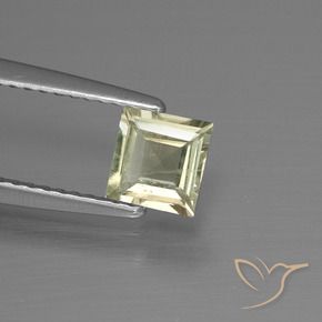 0.68 ct Yellow Color-Change Diaspore Stone, Natural Color-Change Diaspore in Square Facet Shape for Sale