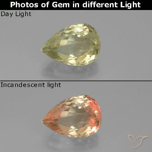 3.24 ct Pear Cut Color-Change Diaspore, 11.3 x 7.9 mm From Turkey, Photo A