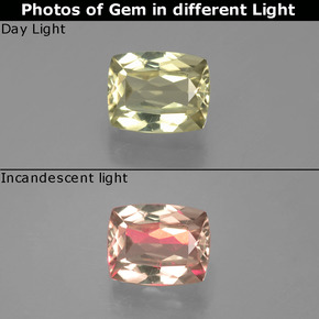 1.00 ct  Color-Change Diaspore Gemstone, Color-Change Diaspore Gem in Cushion-Cut Shape for Sale.