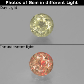 1.23 ct  Color-Change Diaspore Gemstone, Color-Change Diaspore Gem in Round Facet Shape for Sale.