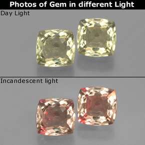 1.80 ct  Color-Change Diaspore Gemstone, Color-Change Diaspore Gem in Cushion-Cut Shape for Sale.