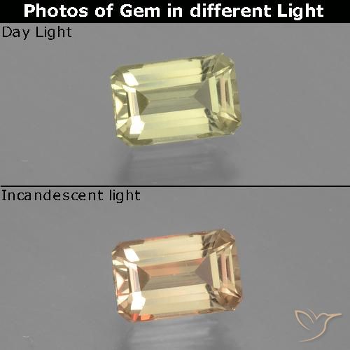 0.89 ct Octagon Cut Color-Change Diaspore, 6.7 x 4.3 mm From Turkey, Photo A