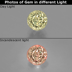 0.74 ct  Color-Change Diaspore Gemstone, Color-Change Diaspore Gem in Round Facet Shape for Sale.