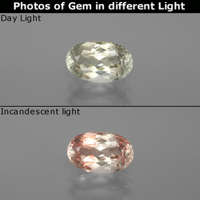 1.10 ct Yellow Color-Change Diaspore Gemstone, Color-Change Diaspore Gem in Oval Facet Shape for Sale.