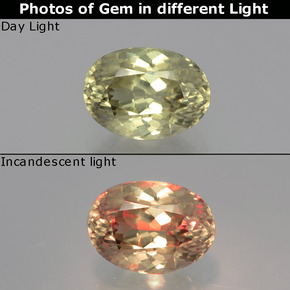 1.52 ct  Color-Change Diaspore Gemstone, Color-Change Diaspore Gem in Oval Facet Shape for Sale.