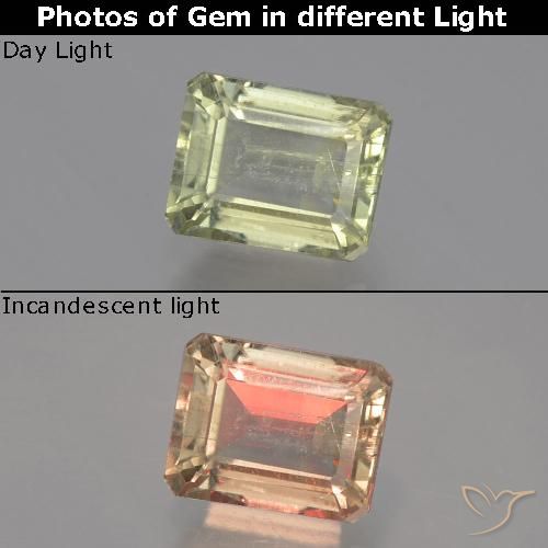 1.41ct Natural Very Light Yellow Color-Change Diaspore, Emerald Cut, VS-SI