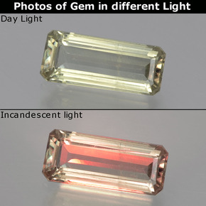 1.62 ct Yellow Color-Change Diaspore Gemstone, Color-Change Diaspore Gem in Octagon Facet Shape for Sale.