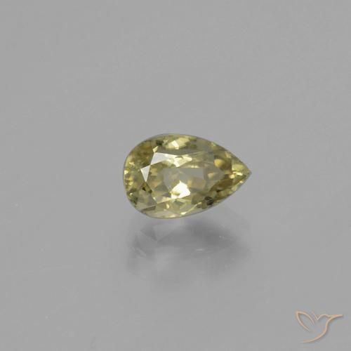 1.27 ct Yellow Color-Change Diaspore Stone, Natural Color-Change Diaspore in Pear Facet Shape for Sale