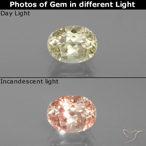 1.00ct Natural Light Yellow Color-Change Diaspore, Pear Shape, VS-SI