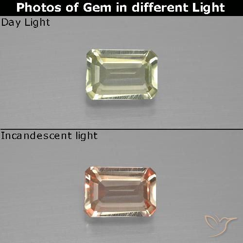 0.86ct Natural Brownish Yellow Color-Change Diaspore, Emerald Cut, VVS-VS