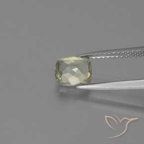 Color-Change Diaspore Gemstone in 6.7 x 6 mm Size for Sale, Color-Change Diaspore Stone in Very Light Yellow Color