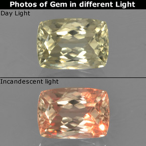 1.45 ct Color-Change Color-Change Diaspore Gemstone, Color-Change Diaspore Gem in Cushion-Cut Shape for Sale.