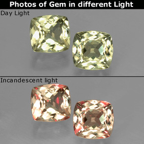 1.78 ct  Color-Change Diaspore Gemstone, Color-Change Diaspore Gem in Cushion-Cut Shape for Sale.