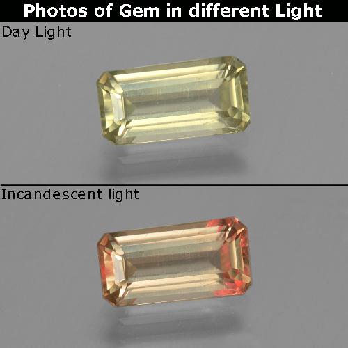 Amarillo muy claro Diásporo con Cambio de Color Gema - 1.6ct Forma octagonal (ID: 396643)