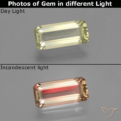 1.22ct Natural Earthy Yellow Color-Change Diaspore, Emerald Cut, VVS-VS
