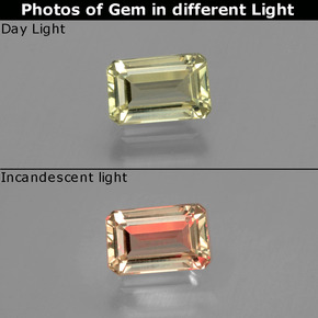 Warmes Gelb Farbwechselnder Diaspor Edelstein - 1.1ct Oktagon facettiert (ID: 396649)
