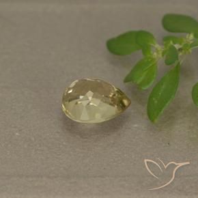 Color-Change Diaspore Gemstone in 6.9 x 5.6 mm Size for Sale, Color-Change Diaspore Stone in Light Yellow Color
