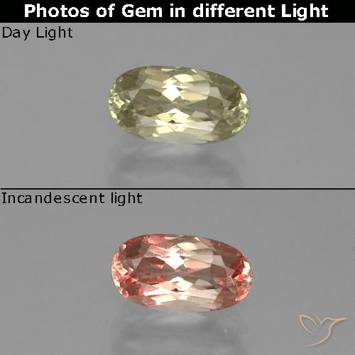 Diaspore Couleur Changeant Jaune oval facet 8,2 x 4,5mm de la Turquie, poids de 1,04 ct, pierre gemme naturelle Non traité de pureté vvs-vs, 1 pièce Diaspore Couleur Changeant, couleur : Jaune clair, dureté de Mohs de 6.5 à 7 convient aux bijoux de tous les jours, pierre de sagesse, Photo A