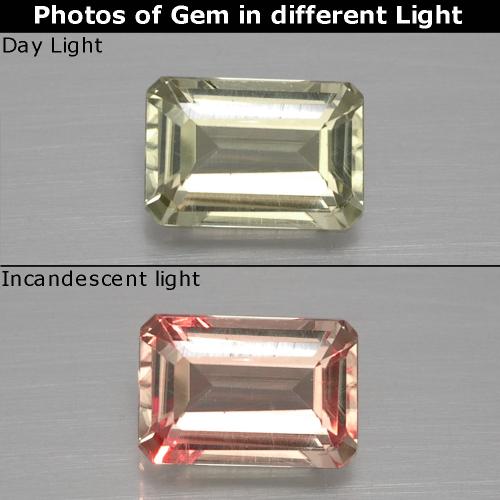 Very Light Yellow Color-Change Diaspore Gem - 1.2ct Octagon Facet (ID: 396836)