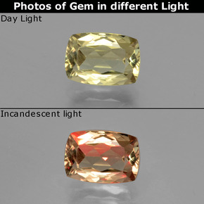 1.45 ct Color-Change Color-Change Diaspore Gemstone, Color-Change Diaspore Gem in Cushion-Cut Shape for Sale.
