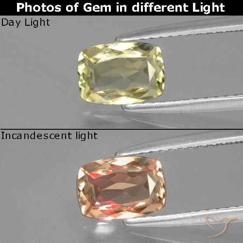 1,14ct Taglio a cuscino giallo Diaspro cangiante dalla Turchia, Dimension 7,6 x 5,4mm, Natural non trattati Gemstone, VVS-VS Clarity, 1 piece Diaspro cangiante in Giallo medio Color, Mohs Hardness of 6,5 - 7 adatto per gioielli da indossare ogni giorno, Photo A