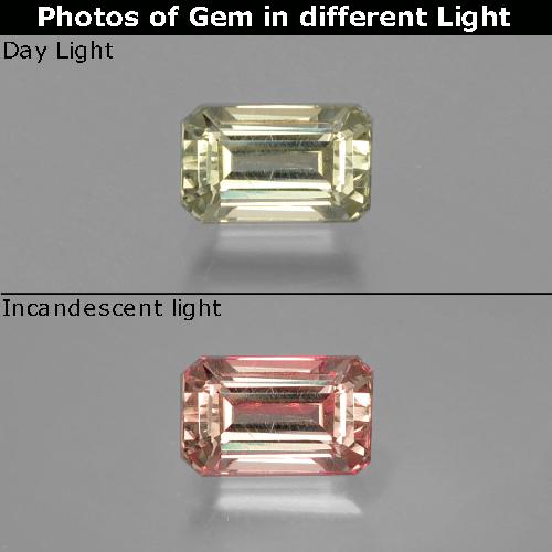 Light Yellow Green Color-Change Diaspore Gem - 1.1ct Octagon Facet (ID: 397020)