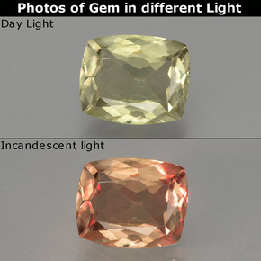 1.27 ct  Color-Change Diaspore Gemstone, Color-Change Diaspore Gem in Cushion-Cut Shape for Sale.