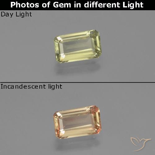 1.07 ct Octagon Cut Color-Change Diaspore, 7.8 x 4.8 mm From Turkey, Photo A