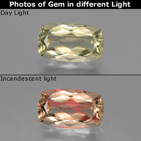 1.36 ct Multicolor Color-Change Diaspore Gemstone, Color-Change Diaspore Gem in Cushion-Cut Shape for Sale.
