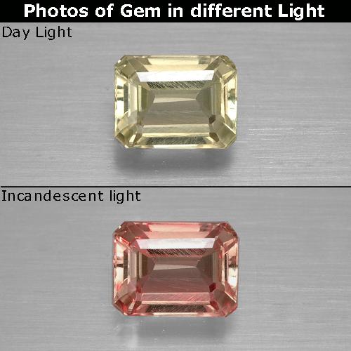 Light Golden Yellow Color-Change Diaspore Gem - 1.1ct Octagon Facet (ID: 397450)