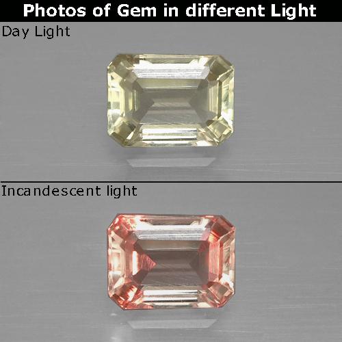 Light Yellow Color-Change Diaspore Gem - 1.3ct Octagon Facet (ID: 397459)