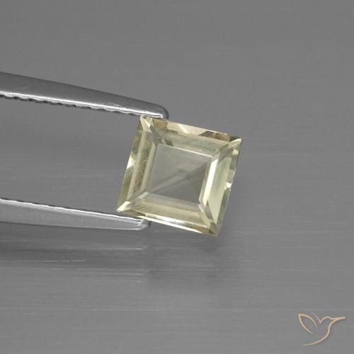 0.91 ct Yellow Color-Change Diaspore Stone, Natural Color-Change Diaspore in Square Facet Shape for Sale