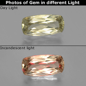 1.75 ct  Color-Change Diaspore Gemstone, Color-Change Diaspore Gem in Cushion-Cut Shape for Sale.