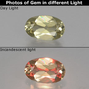 1.11 ct Multicolor Color-Change Diaspore Gemstone, Color-Change Diaspore Gem in Oval Facet Shape for Sale.