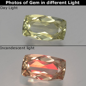 1.61 ct  Color-Change Diaspore Gemstone, Color-Change Diaspore Gem in Cushion-Cut Shape for Sale.