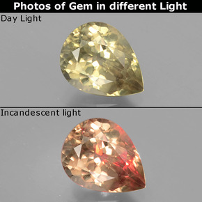 2.16 ct  Color-Change Diaspore Gemstone, Color-Change Diaspore Gem in Pear Facet Shape for Sale.