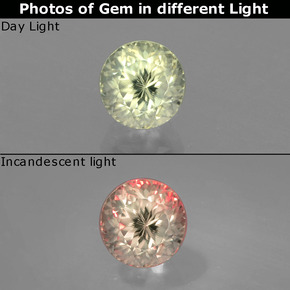 1.01 ct  Color-Change Diaspore Gemstone, Color-Change Diaspore Gem in Round Facet Shape for Sale.