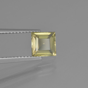 1.25 ct Yellow Color-Change Diaspore Stone, Natural Color-Change Diaspore in Square Facet Shape for Sale