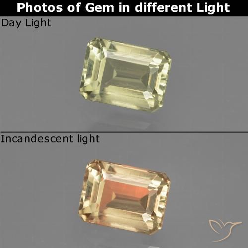 0.91 ct Octagon Cut Color-Change Diaspore, 6.1 x 4.5 mm From Turkey, Photo A
