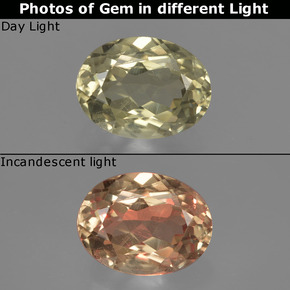 1.07 ct Color-Change Color-Change Diaspore Gemstone, Color-Change Diaspore Gem in Oval Facet Shape for Sale.