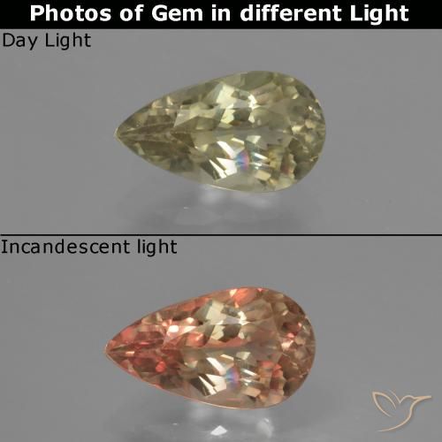 1.35 ct Pear Cut Color-Change Diaspore, 9.5 x 5.5 mm From Turkey, Photo A