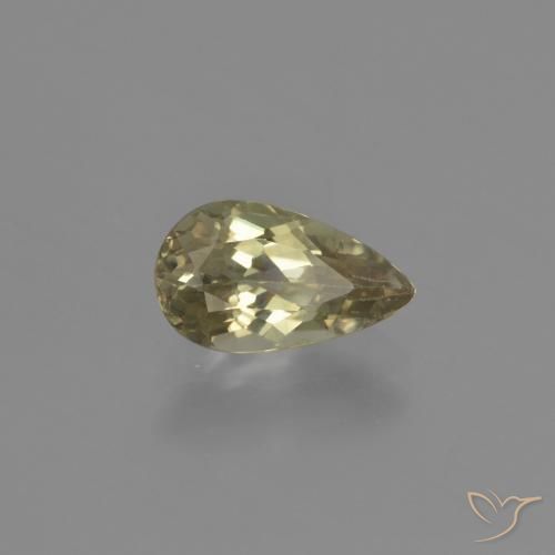 1.35 ct Yellow Color-Change Diaspore Stone, Natural Color-Change Diaspore in Pear Facet Shape for Sale