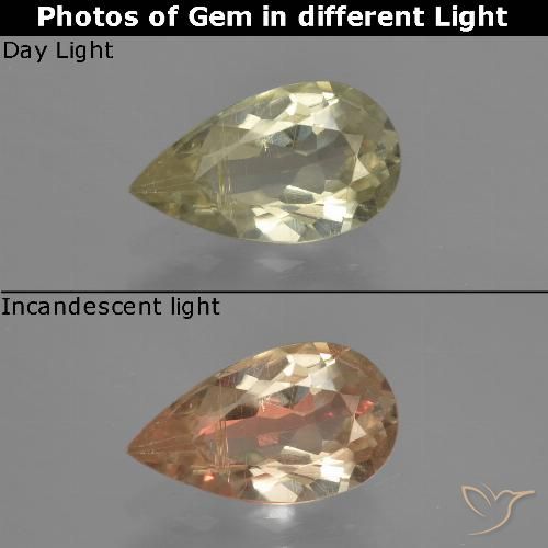 1.37 ct Pear Cut Color-Change Diaspore, 10 x 5.7 mm From Turkey, Photo A