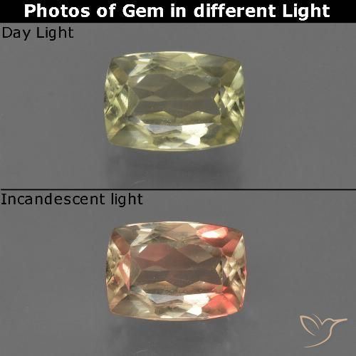 1.04ct Natural Brownish Yellow Color-Change Diaspore, Cushion, VS